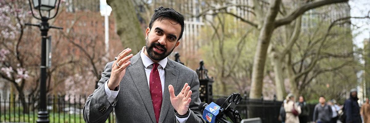 New York City mayoral candidate Zohran Mamdani campaigns in New York City on April 16, 2025.