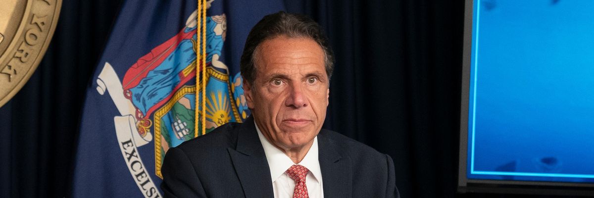 New York Gov. Andrew Cuomo speaks at a press conference
