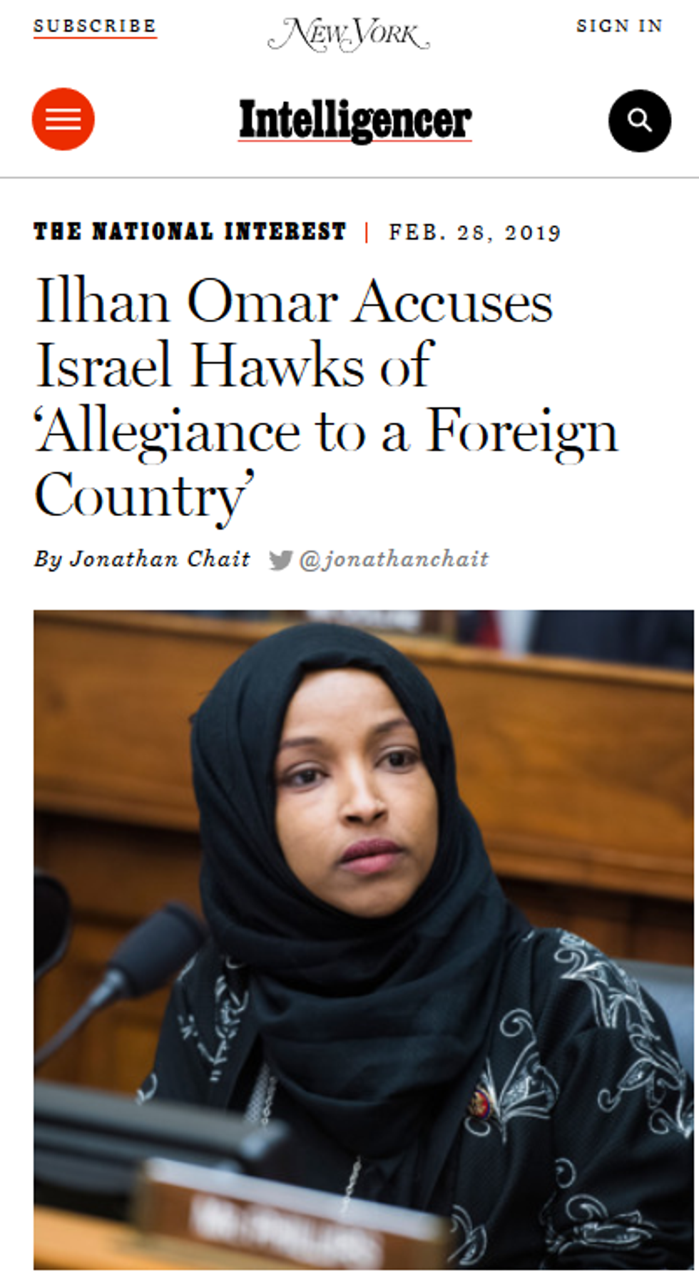 New York: Ilhan Omar Accuses Israel Hawks of 'Allegiance to a Foreign Country'
