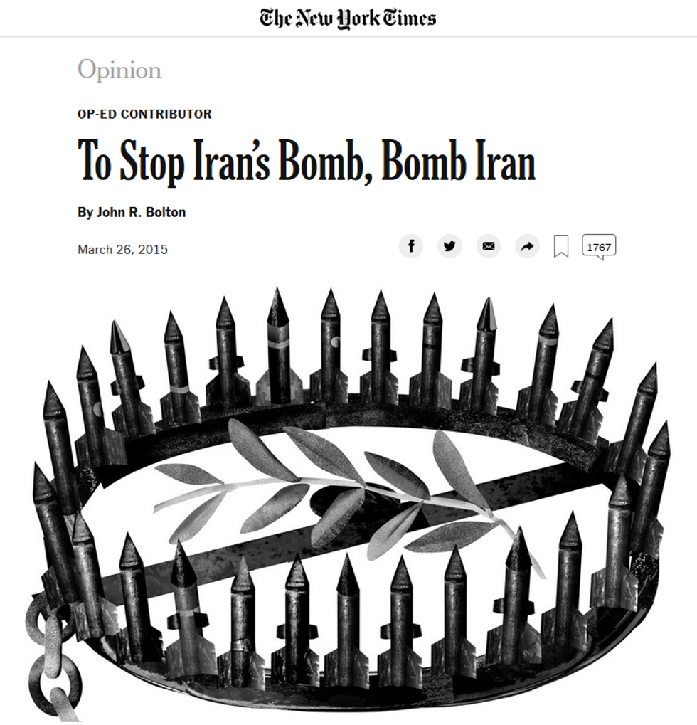 New York Times: To Stop Iran's Bomb, Bomb Iran