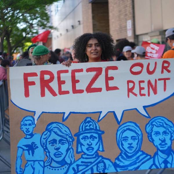New Yorkers demonstrate for a rent freeze