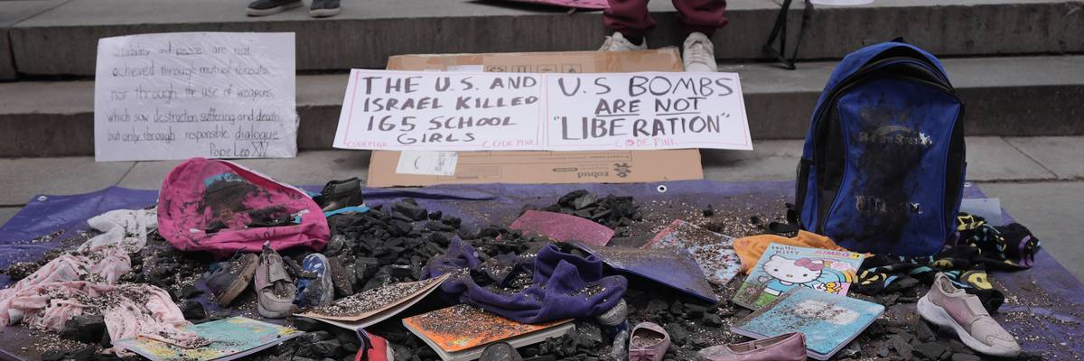 New Yorkers mourn the 180 Iranian children killed by the US-Israeli bombing in Iran