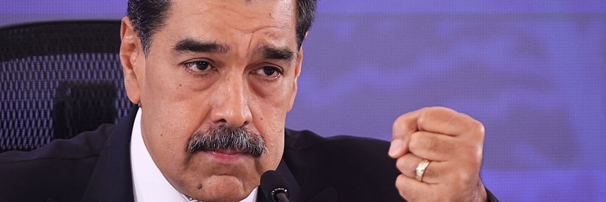 Nicolas Maduro Addresses The Media In Caracas