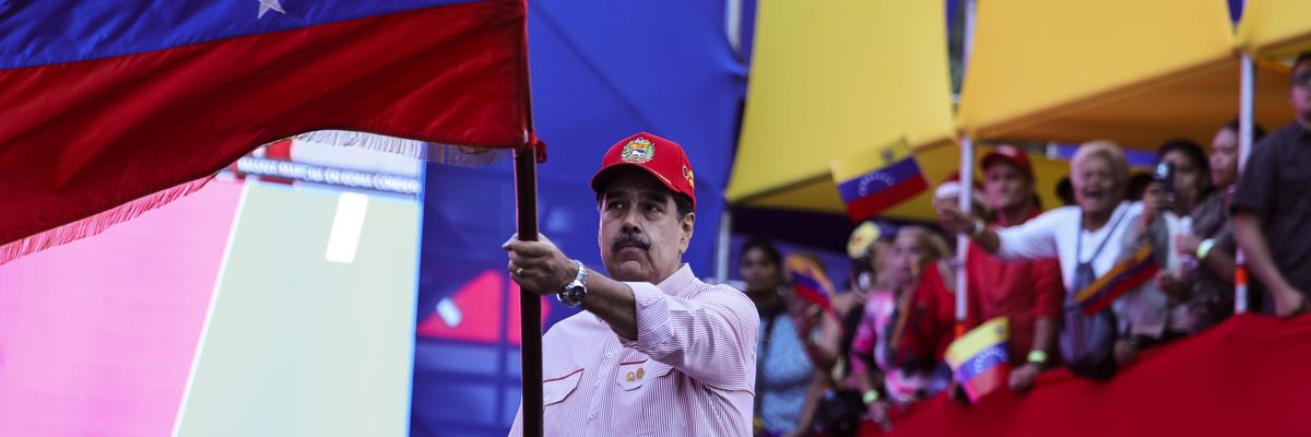 Nicolas Maduro Receives Another Supporters' Protest At Miraflores