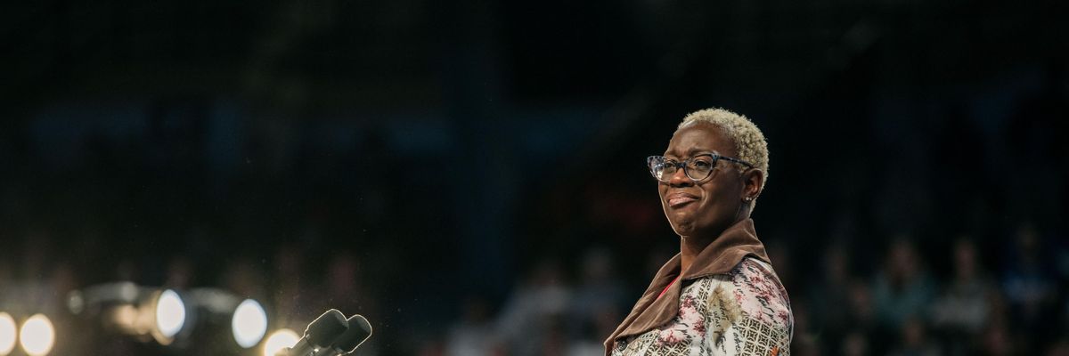 Nina Turner speaks at a campaign rally