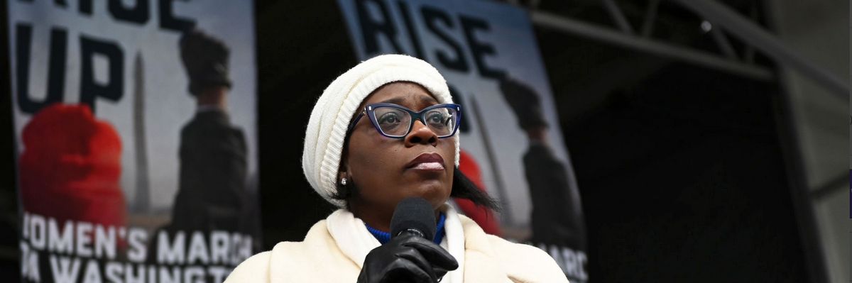 Nina Turner speaks at an event