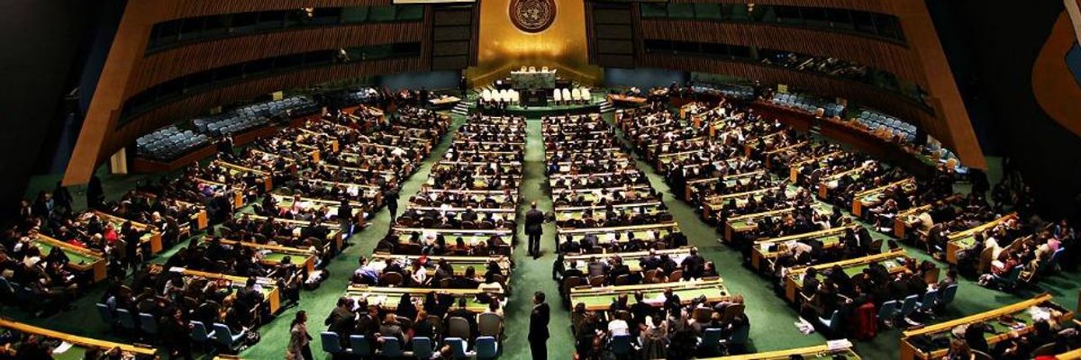 nited Nations General Assembly Hall in the UN Headquarters, New York, New York