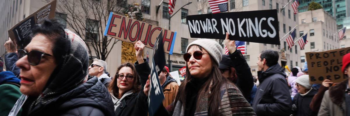 No Kings Demonstration In NYC Protests Against Policies Of President Trump's Adminstration