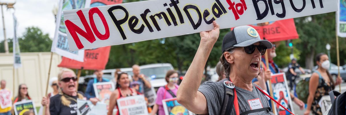 No Permit Deal for Big Oil sign