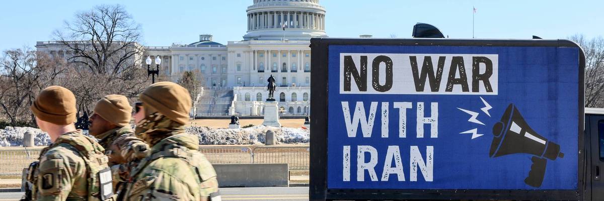 "No War With Iran" billboard