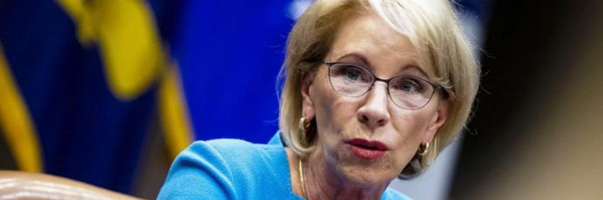 'Blatant Violation of the First Amendment': Public Citizen Sues Betsy DeVos for Censoring Its Website