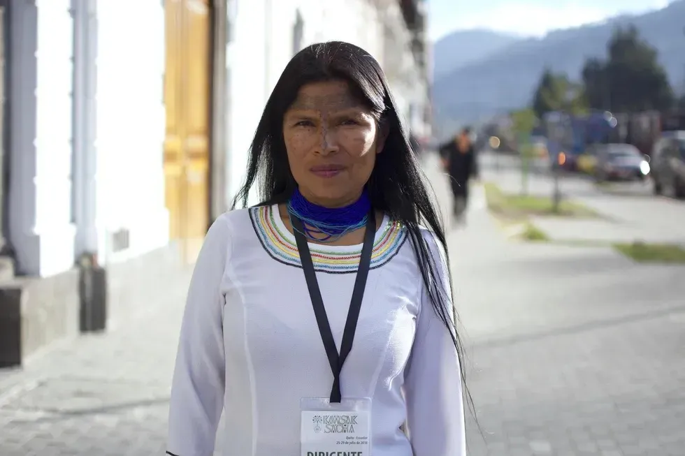 Noemi Gualinga (President of the Women\u2019s Association of Sarayaku \u201cCaminos de Oro\u201d)