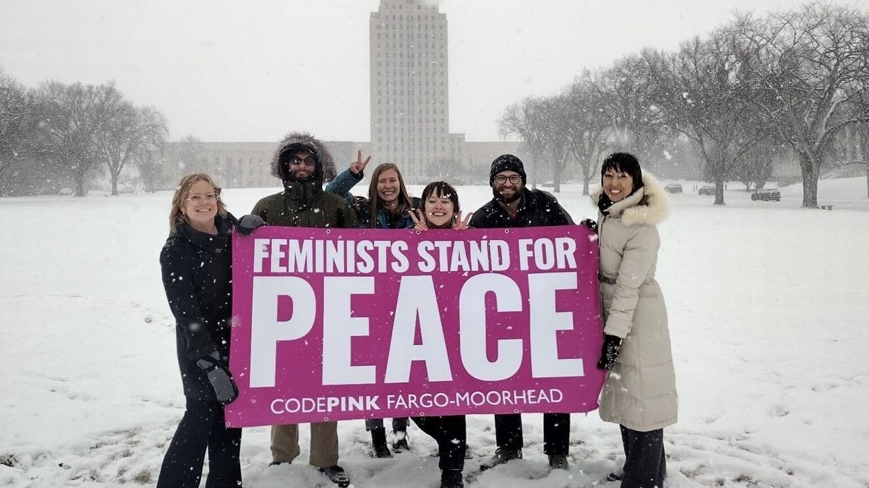 North Dakota CODEPINK members pose in Bismarck.