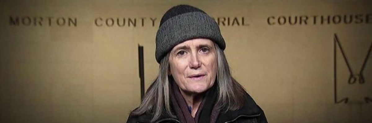 Amy Goodman Broadcasts from North Dakota Across from Court Where She Faces Riot Charge Today