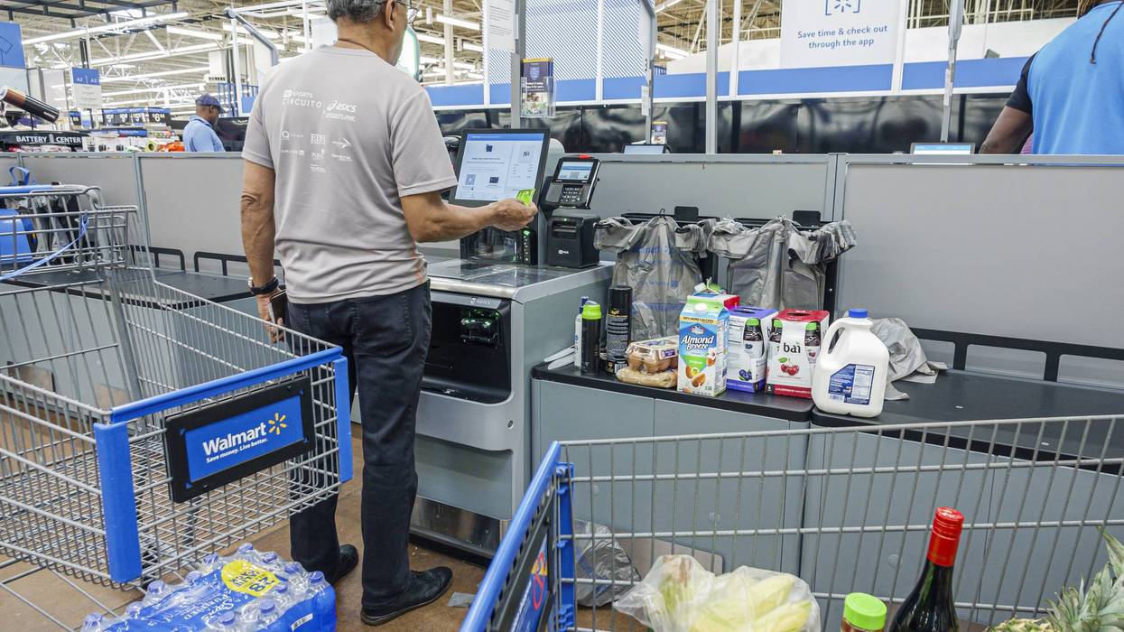 North Miami Beach, Florida, Walmart customer using Self Checkout