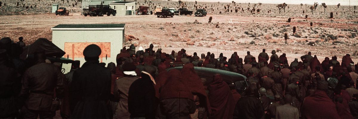 Nuclear testing site at Yucca Flat on February 18, 1955
