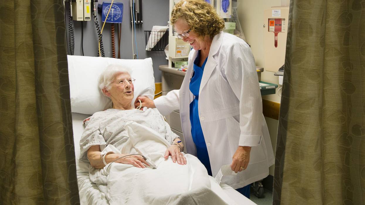 Nurse caring for patient