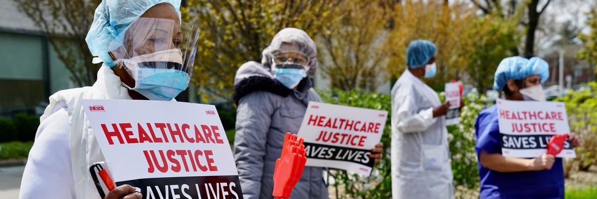 Nurses protest for Healthcare Justice during pandemic