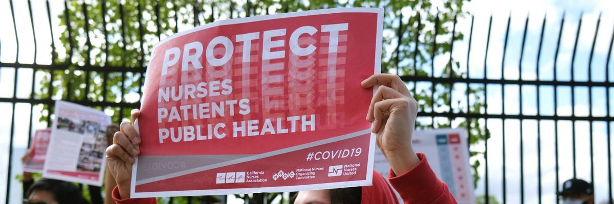 Nurses Union Holds May Day Protest At Bronx Hospital