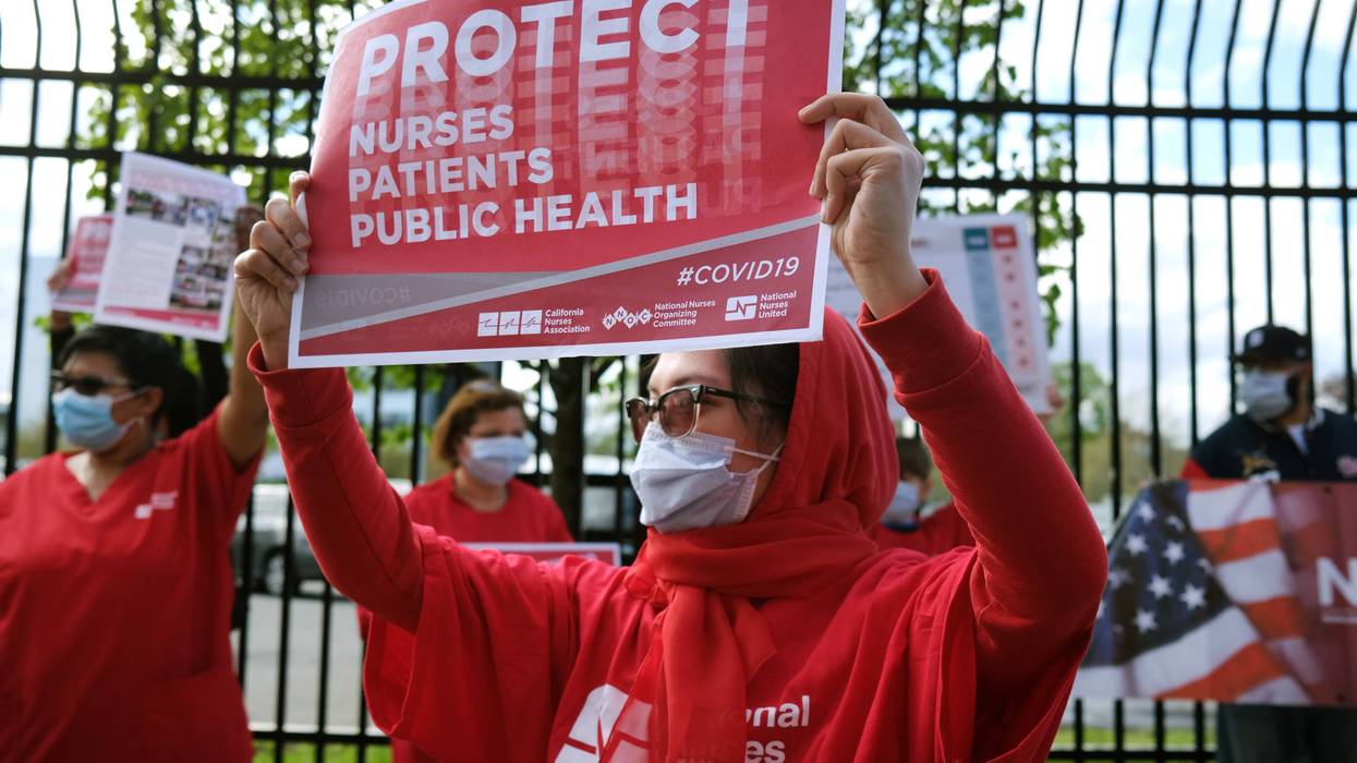 Nurses Union Holds May Day Protest At Bronx Hospital