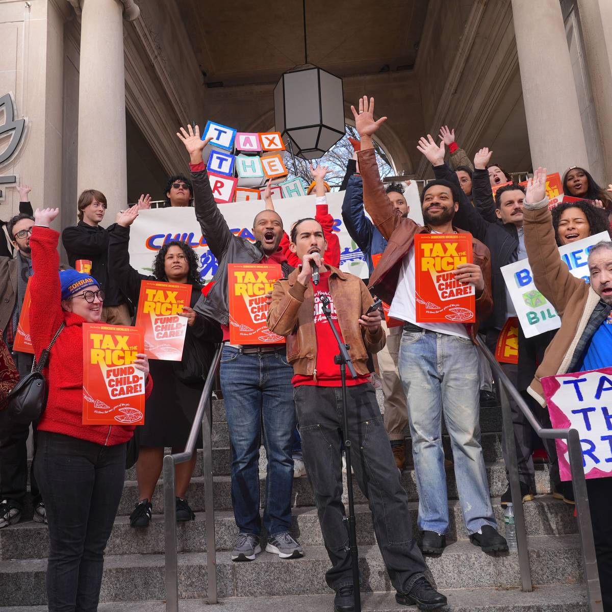 NYC-DSA holds a rally to tax the rich