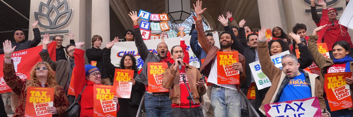 NYC-DSA holds a rally to tax the rich