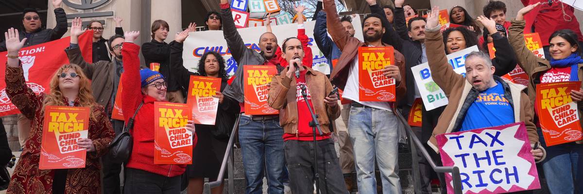 NYC-DSA holds a rally to tax the rich