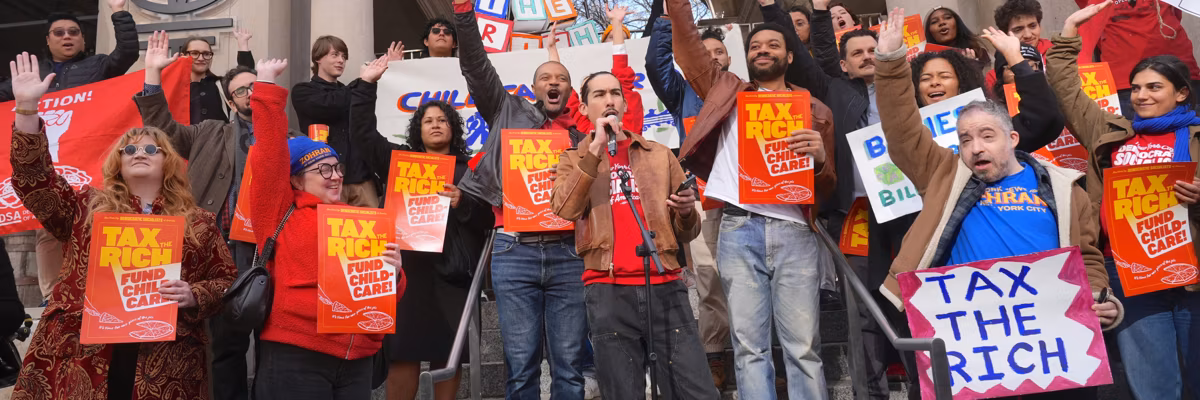 NYC-DSA holds a rally to tax the rich
