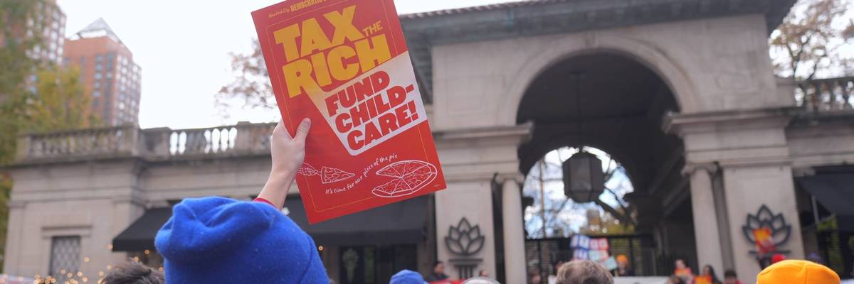 NYC-DSA holds a rally to tax the rich