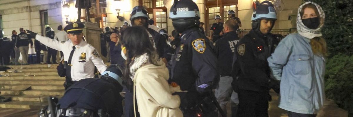 NYPD officers detain dozens of pro-Palestinian students