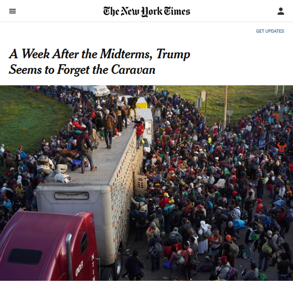NYT: A Week After the Midterms, Trump Seems to Forget the Caravan