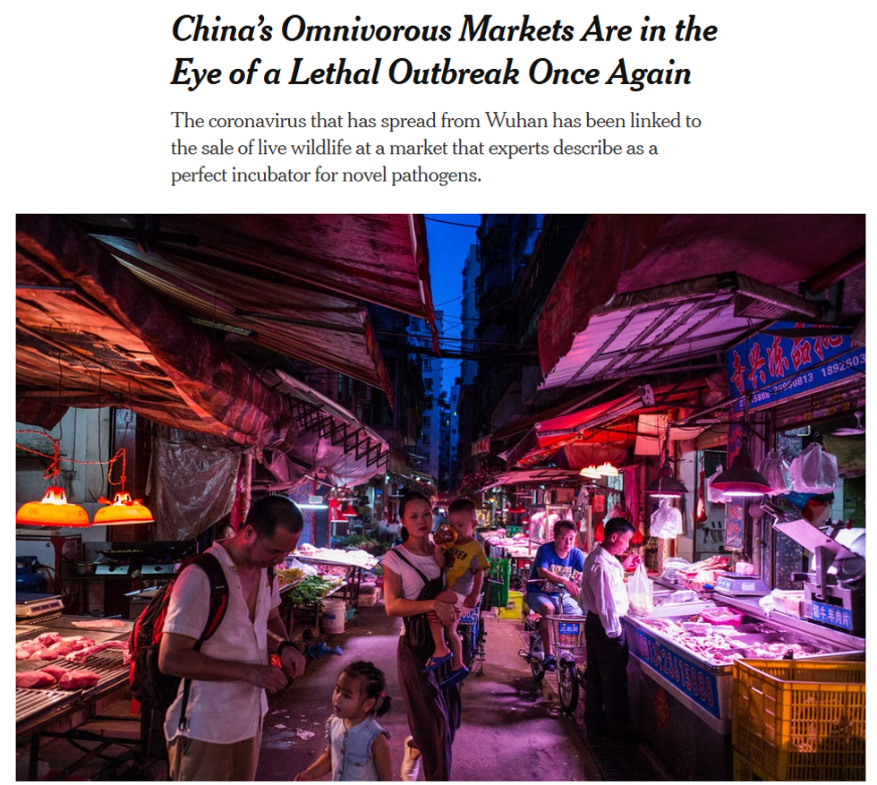 NYT: China's Omnivorous Markets Are in the Eye of a Lethal Outbreak Once Again