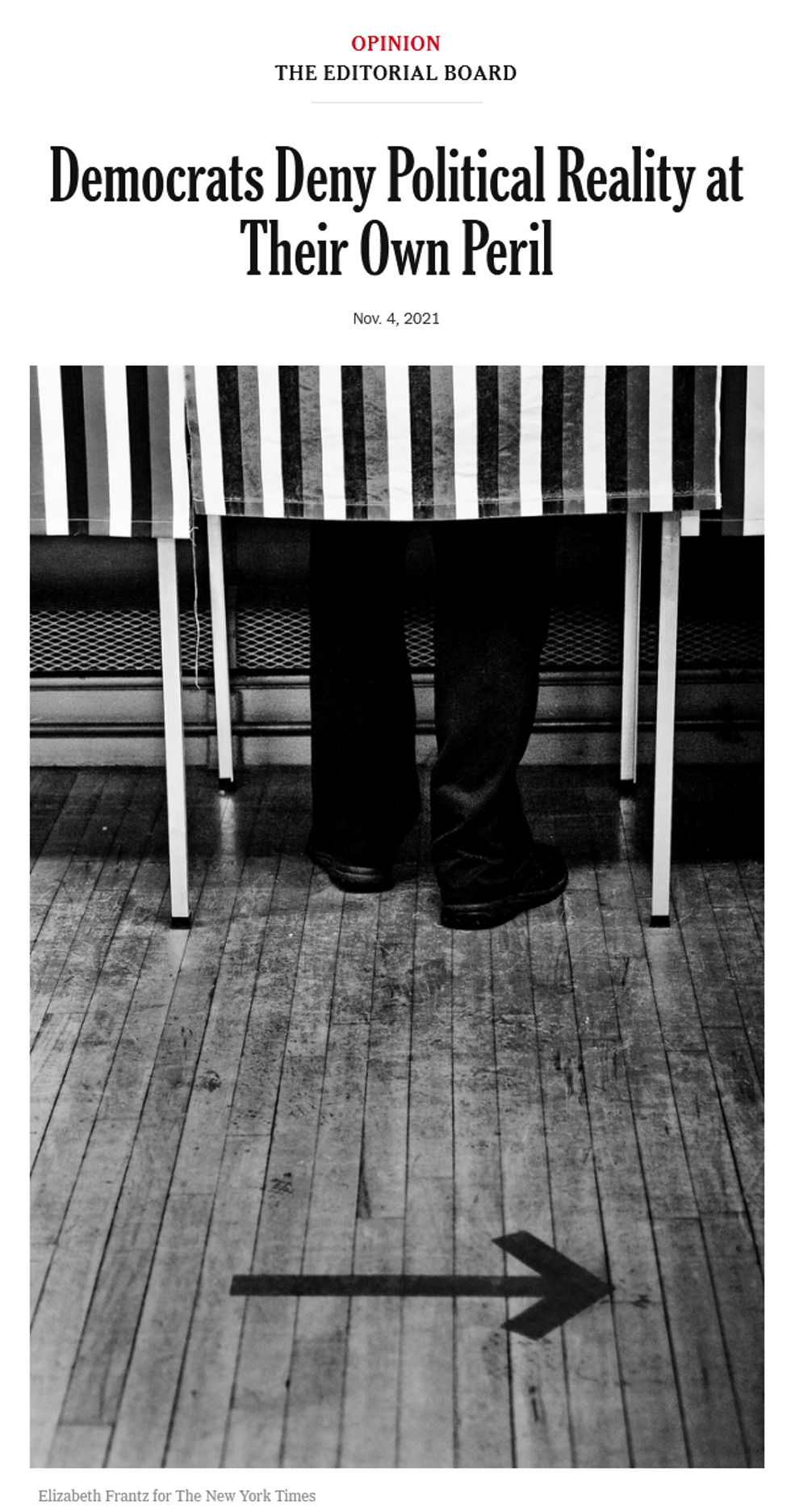 NYT: Democrats Deny Political Reality at Their Own Peril