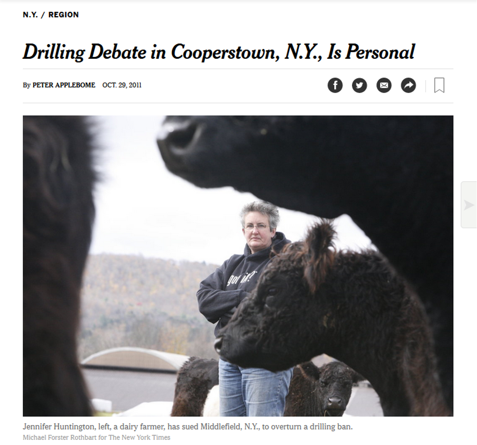 NYT: Drilling Debate in Cooperstown, N.Y., Is Personal