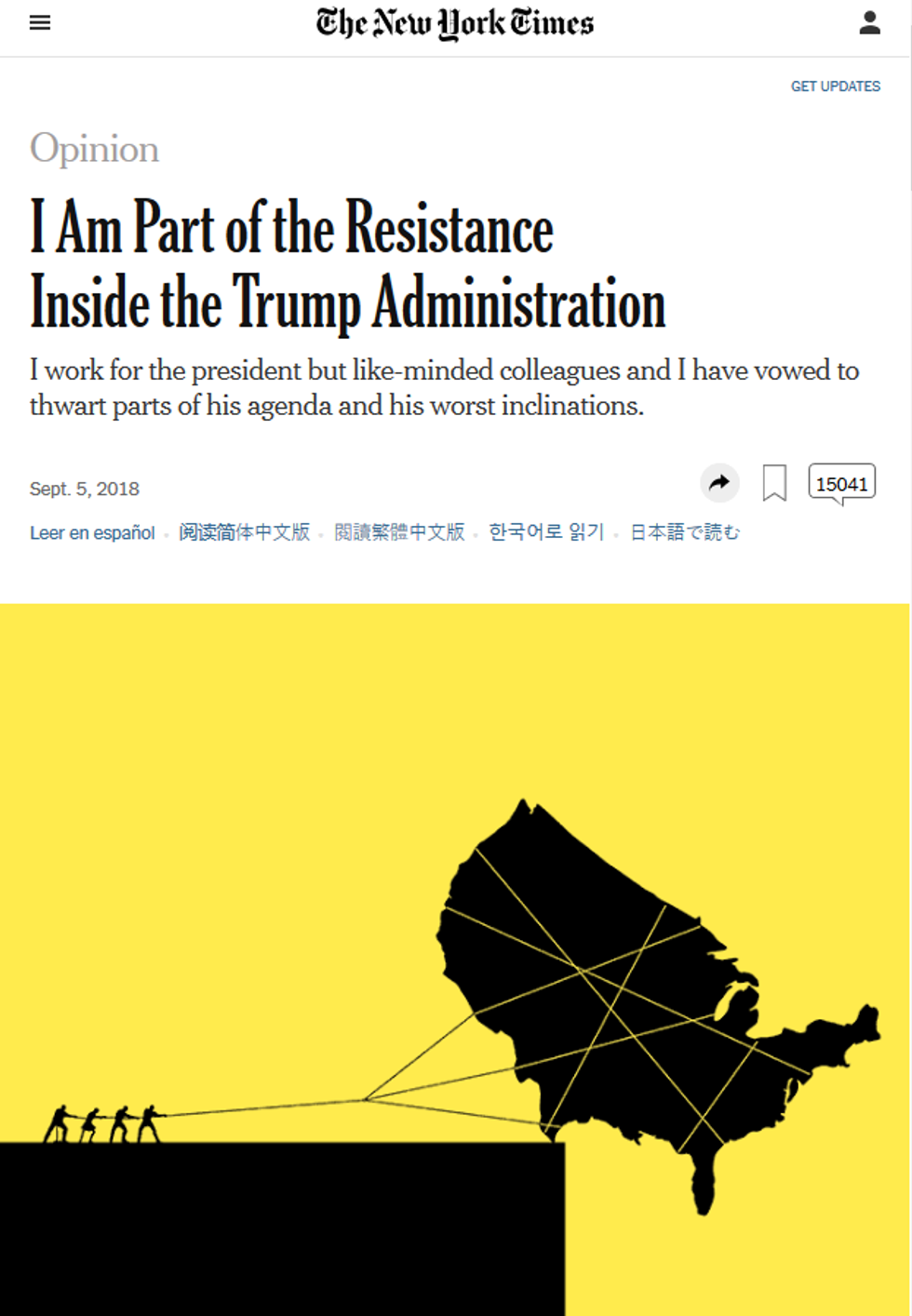 NYT: I Am Part of the Resistance Inside the Trump Administration