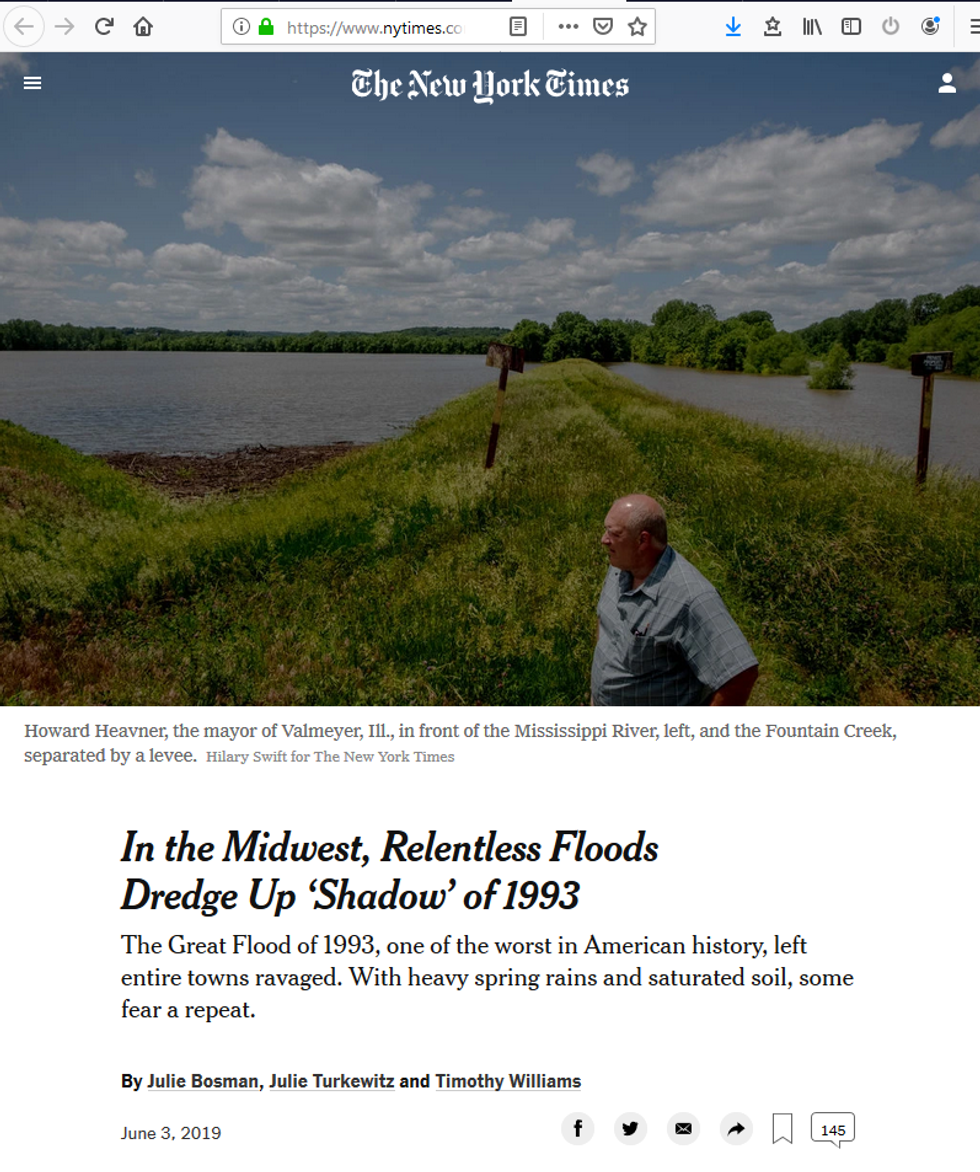 NYT: In the Midwest, Relentless Floods Dredge Up 'Shadow' of 1993