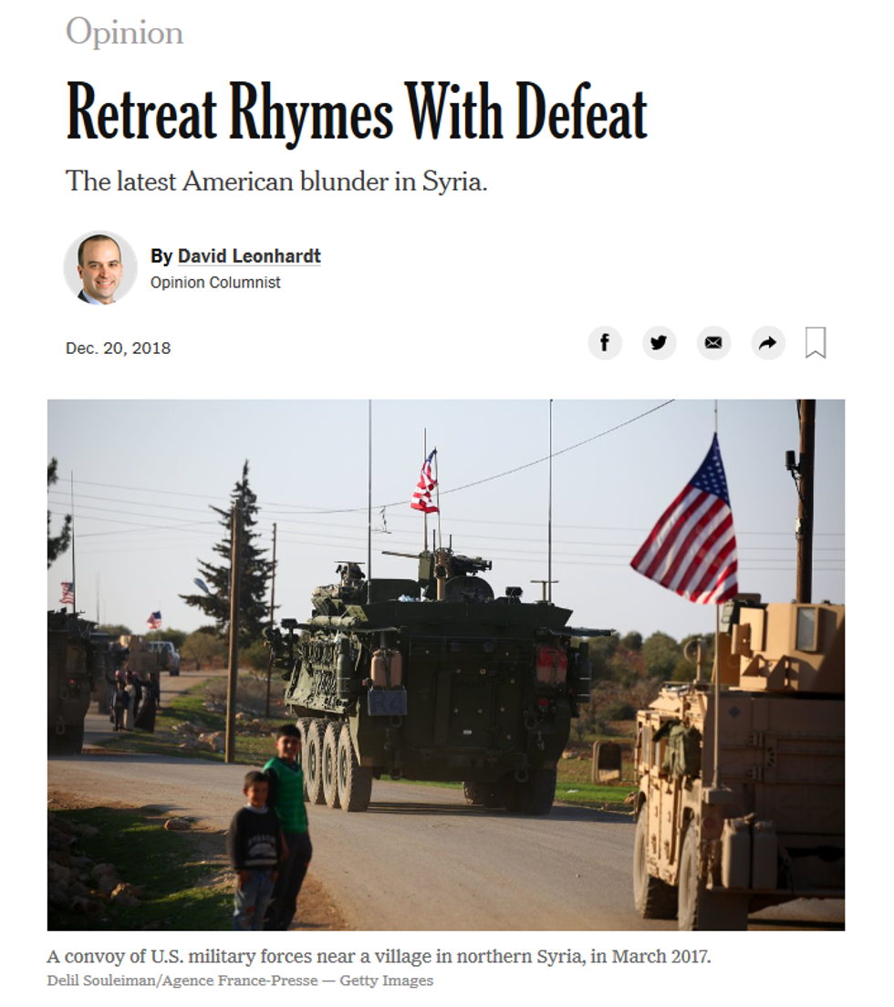 NYT: Retreat Rhymes With Defeat