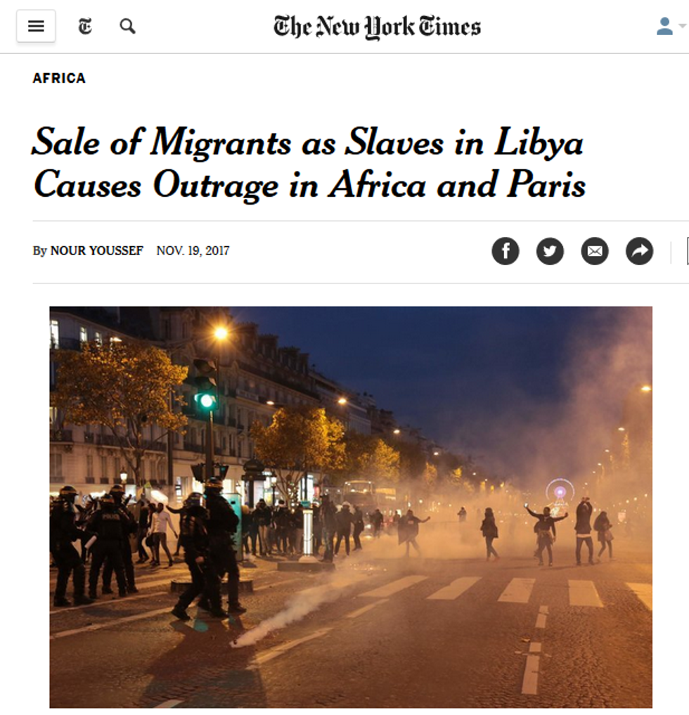 NYT: Sale of Migrants as Slaves in Libya Causes Outrage in Africa and Paris