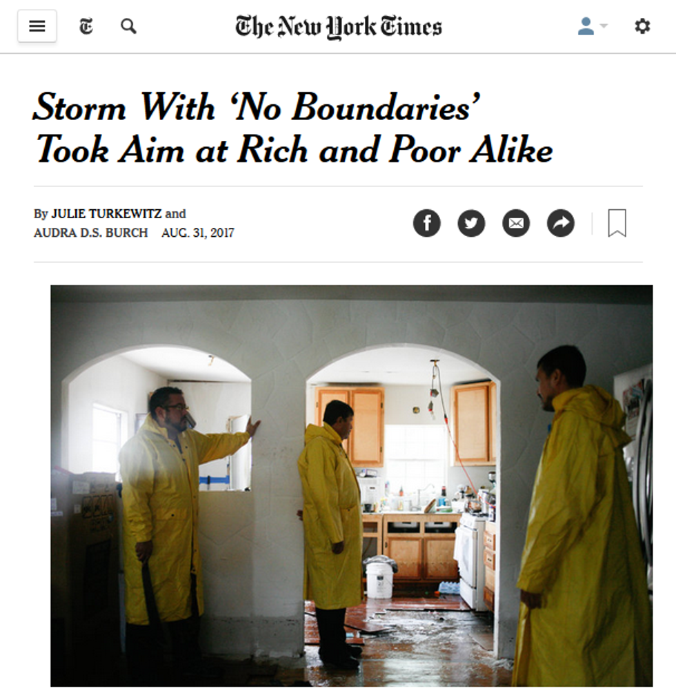 NYT: Storm With 'No Boundaries' Took Aim at Rich and Poor Alike