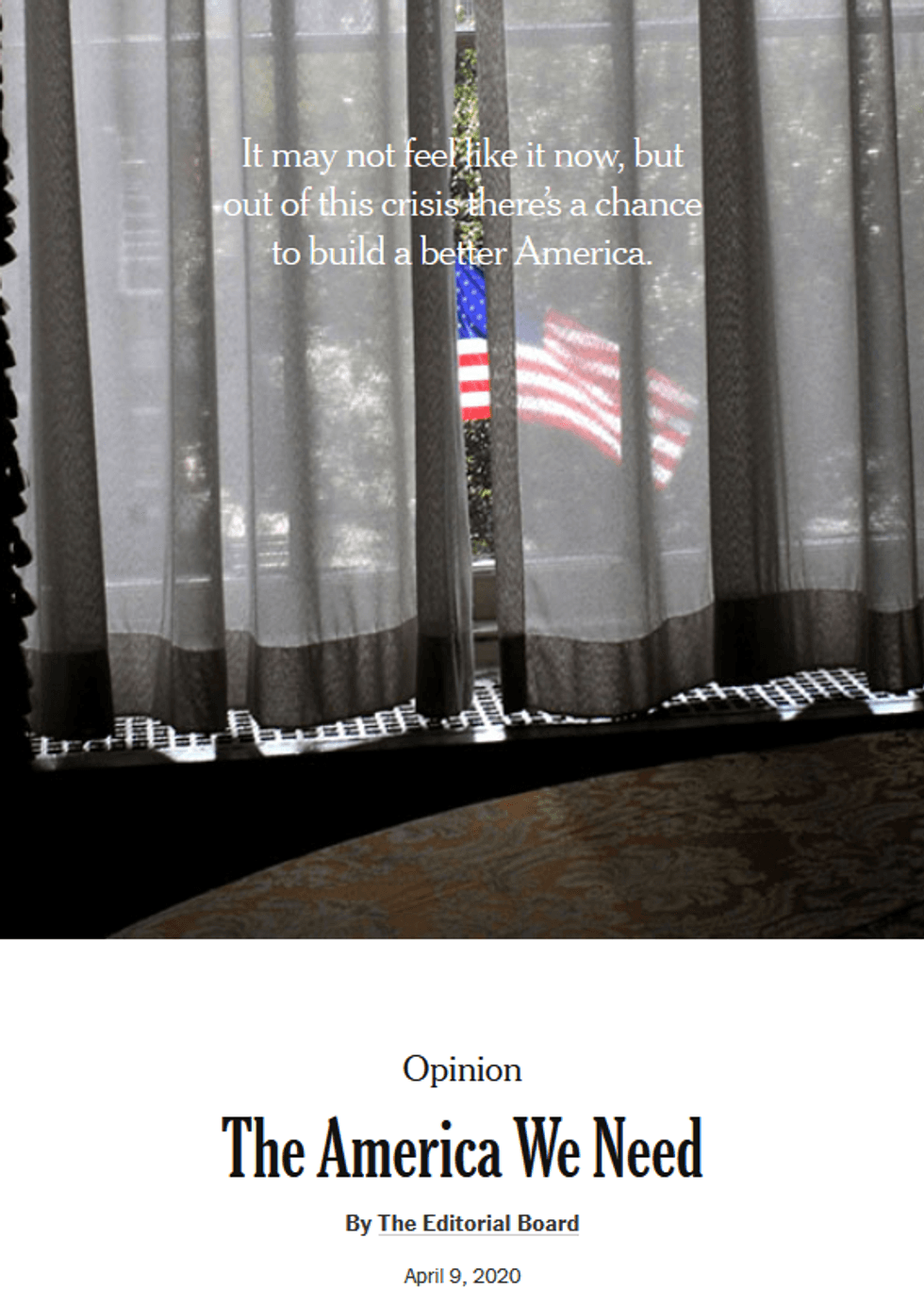 NYT: The America We Need