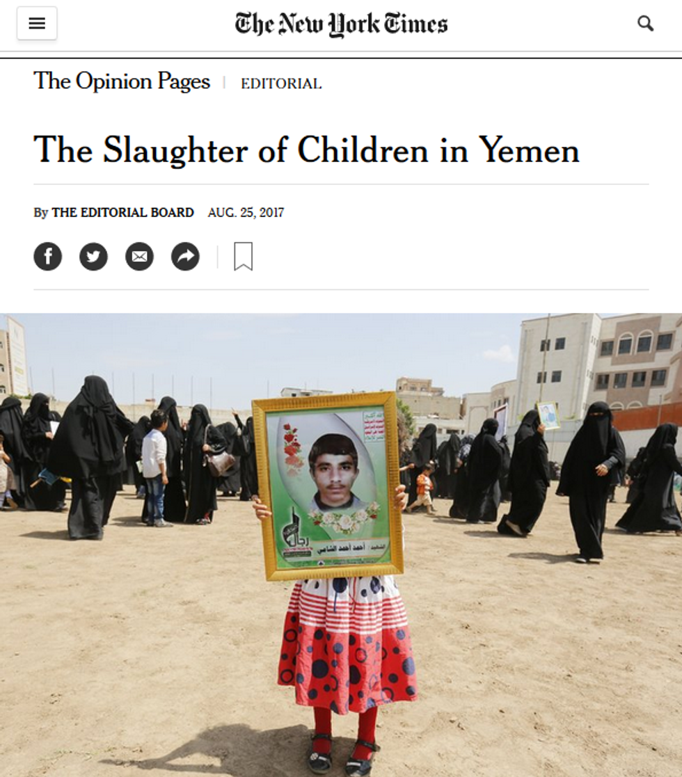 NYT: The Slaughter of Children in Yemen