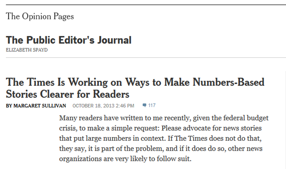 NYT: The Times Is Working on Ways to Make Numbers-Based Stories Clearer for Readers