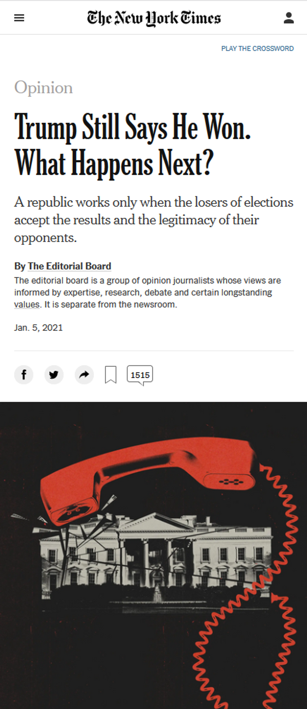 NYT: Trump Still Says He Won. What Happens Next?