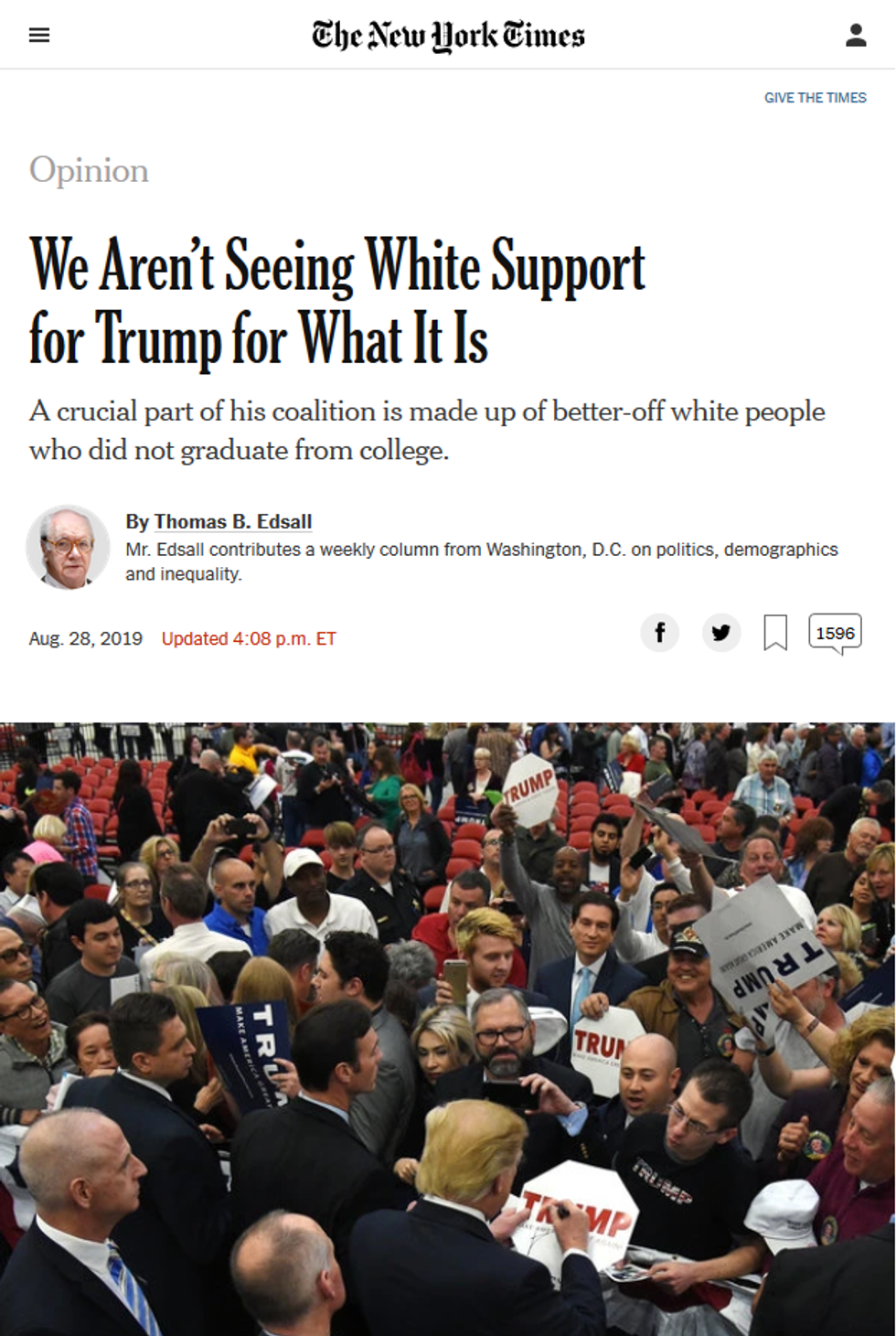 NYT: We Aren't Seeing White Support for Trump for What It Is