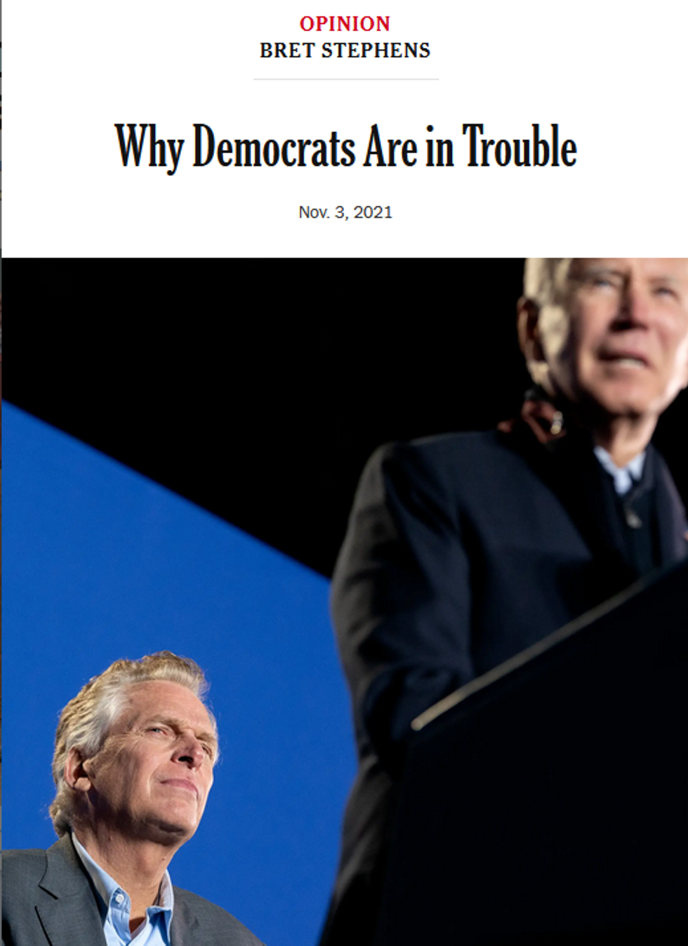 NYT: Why Democrats Are in Trouble