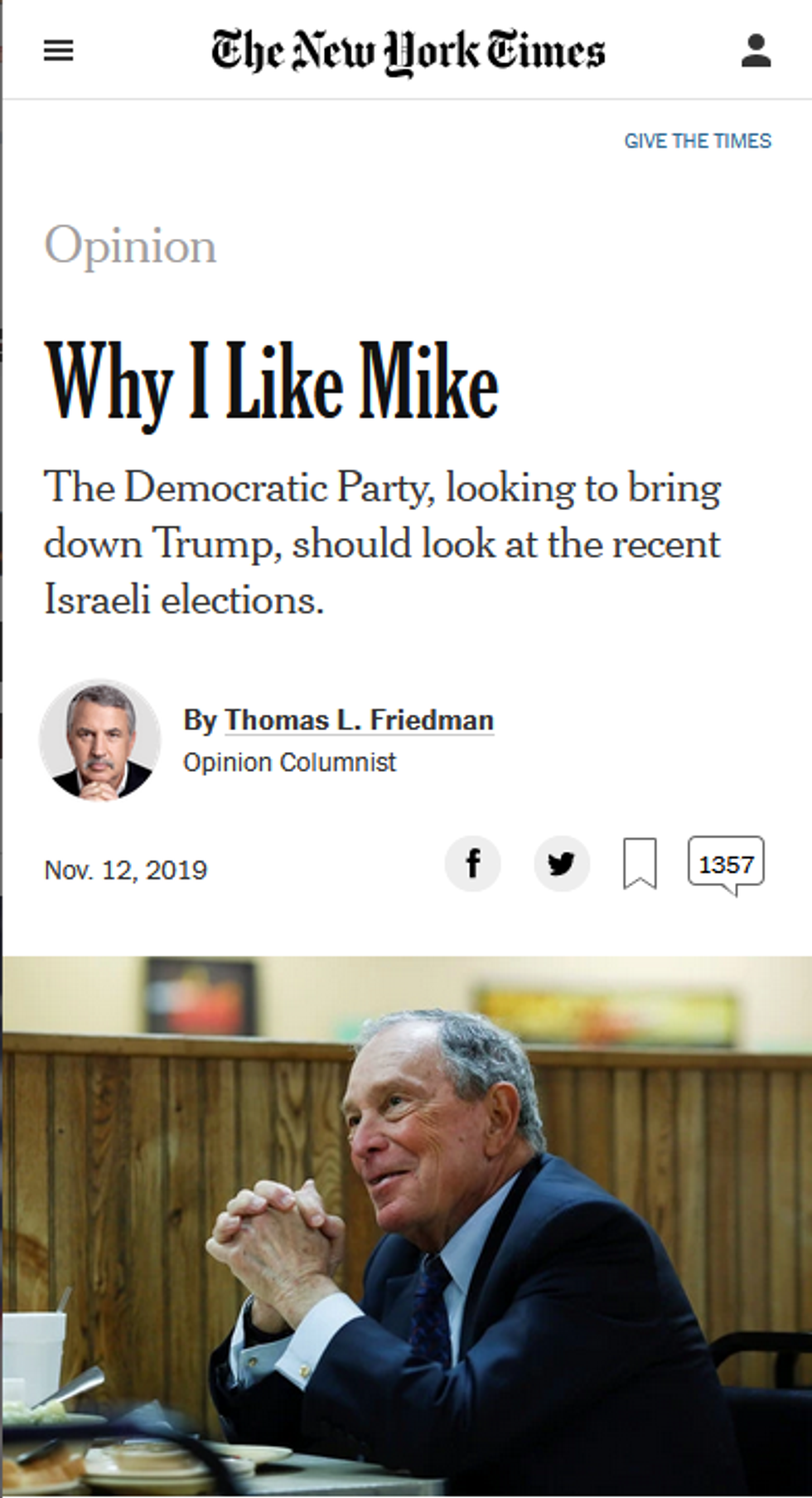 NYT: Why I Like Mike
