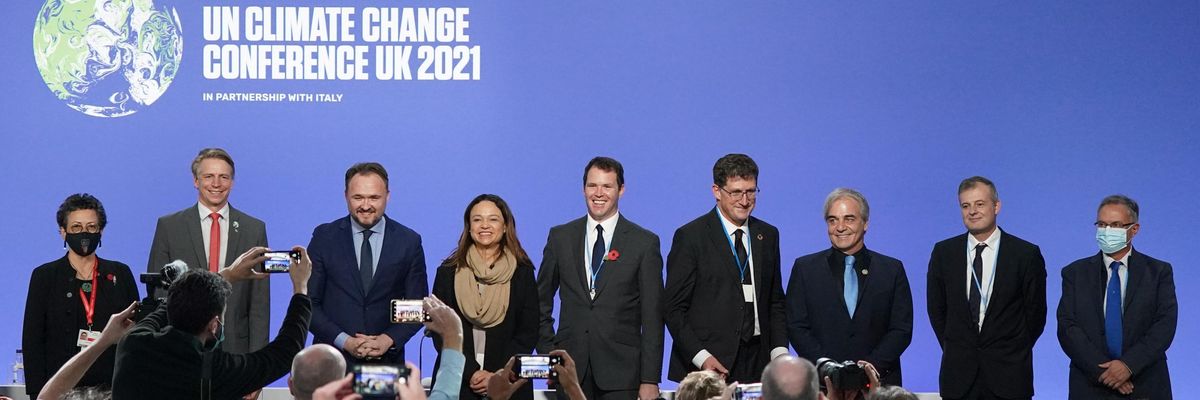Officials at a COP26 event in Glasgow, Scotland.