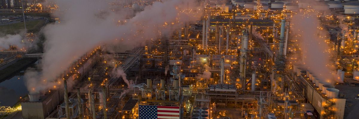 Oil refinery seen from above
