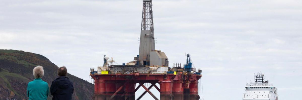 Oil rig off the coast of Scotland
