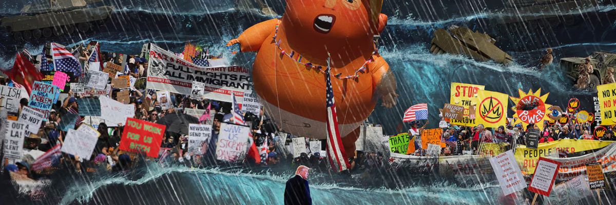 Old orange loser faces off against a majority that hates him.